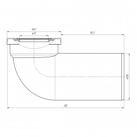 Отвод для унитаза ANI Plast W9220 угол 90˚