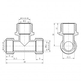 Тройник обжимной SD Forte 16х1/2