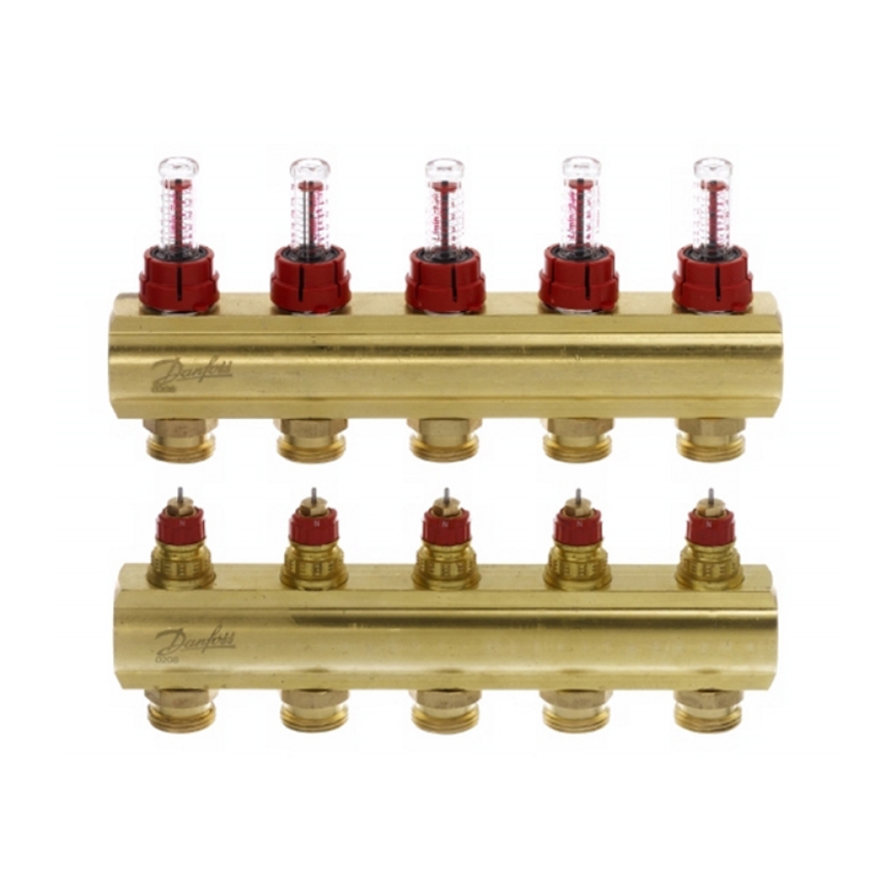 Коллектор с расходомерами Danfoss FHF на 5 выходов (088U0525)