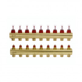 Коллектор с расходомерами Danfoss FHF на 9 выходов (088U0529)