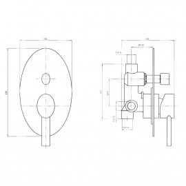 Смеситель скрытого монтажа для душа Bianchi Over INDOVR2010CRM на два потребителя
