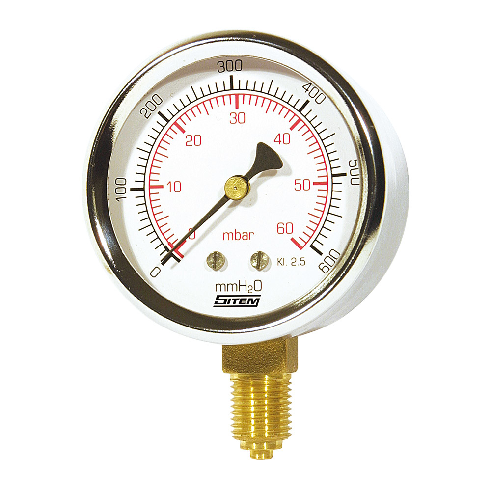 Манометр Icma для газа, нижнее подключение №282