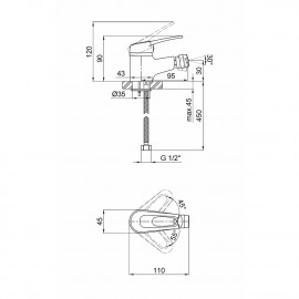 Смеситель для биде Qtap Light CRM 001A