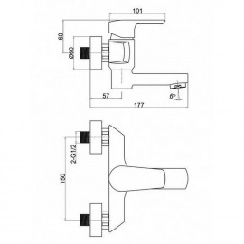 Смеситель для ванны Qtap Tenso CRM 006AN