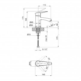Смеситель для раковины Lidz (CRM) 14 34 001F