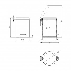 Ведро для мусора Lidz (CRM) 121.01.12 12 л