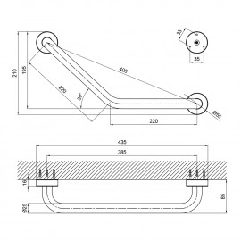 Поручень для ванны Lidz (CRM) 121.03.02