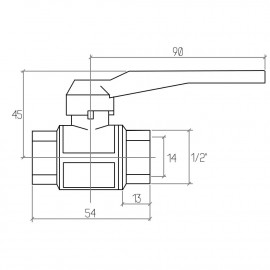 Кран шаровой Rastelli Goal 1/2