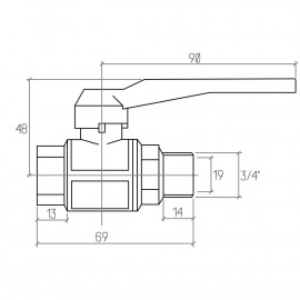 Кран шаровой Rastelli Goal 3/4