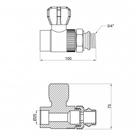 Кран шаровой радиаторный PPR Thermo Alliance 25х3/4