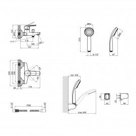 Смеситель для ванны Qtap Polaris WHI 006 New
