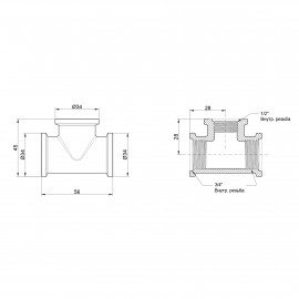 Тройник Icma 3/4