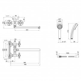 Смеситель для ванны Qtap Liberty CRM 140