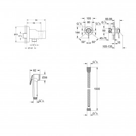Набор для гигиенического душа со смесителем Grohe BauClassic 111048