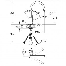 Набор Grohe мойка кухонная K400 31570SD0 + смеситель Concetto 32663001