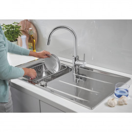 Набор Grohe мойка кухонная K400 31570SD0 + смеситель Concetto 32663001