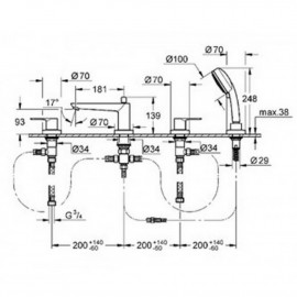 Смеситель для ванны Grohe BauLoop 2511900A