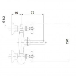 Смеситель для ванны Qtap Liberty ORO 140-2