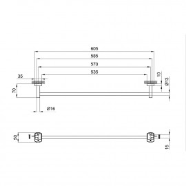 Полотенцедержатель Qtap Liberty ORO 1124