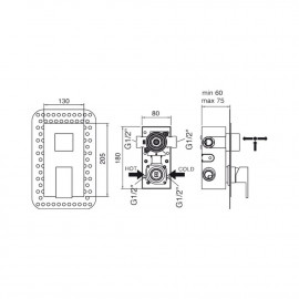 Смеситель скрытого монтажа для душа Bianchi Jump INDJUM2303065CRM на два потребителя