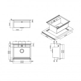 Набор Apell мойка кухонная Regola Polish RE601IKITW + смеситель Telescopic APF1260CR