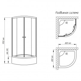 Душевая кабина Qtap SC8080.2 CRM