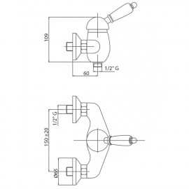 Смеситель для душа Bianchi Liberty ESDLIB200503400ORO