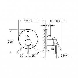 Внешняя часть смесителя для душа Grohe Essence 24058001 на два потребителя