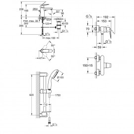 Набор смесителей Grohe Eurosmart S-Size 126114M