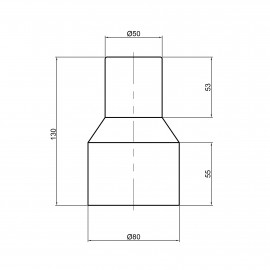 Патрубок переходной канализационный TA Sewage 50х72 на чугун