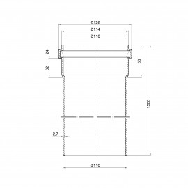 Труба PPR канализационная TA Sewage 110х2,7, 1,5 м