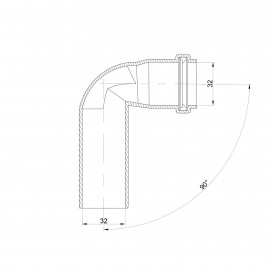Колено PPR канализационное TA Sewage 32, 90°