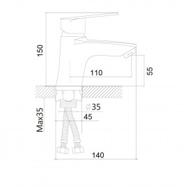 Смеситель для раковины Brinex 41C 001F