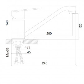 Смеситель для кухни Brinex 41C 003