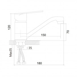 Смеситель для кухни Brinex 41C 003M