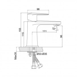 Смеситель для раковины Qtap Estet CRM 001