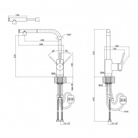 Смеситель для кухни Qtap Inspai CRM 007F с выдвижным изливом