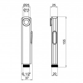 Лейка для гигиенического душа Qtap A120 CRM