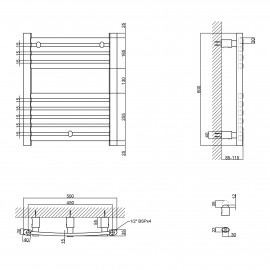 Полотенцесушитель водяной Qtap Dias (SIL) P10 600x500 HY