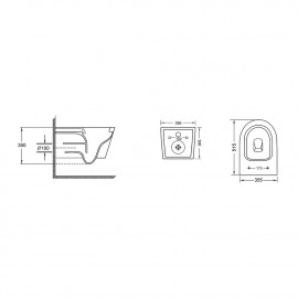 Унитаз подвесной Qtap Swan безободковый с сиденьем Soft-close QT16335178W