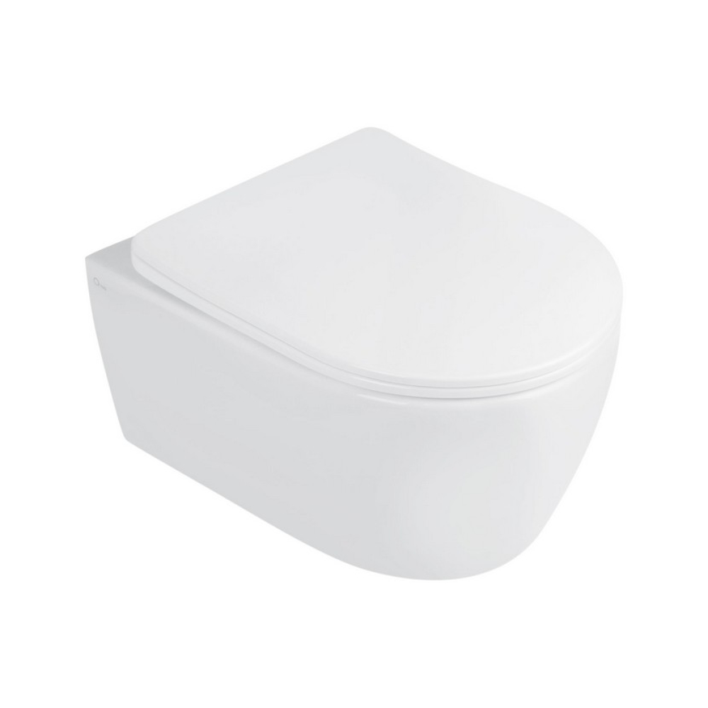 Унитаз подвесной Qtap Linnet безободковый с сиденьем Slim Soft-close QT0331106W