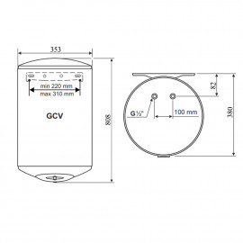 Водонагреватель Tesy Anticalc Slim 50 л, сухой ТЭН 2х0,8 кВт (GCV503516DB14TBRC) 304890