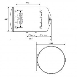 Водонагреватель Tesy Anticalc 100 л, сухой ТЭН 2х1,2 кВт (GCH1004424DB14TBR) 304908