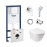 Комплект инсталляция Grohe Rapid SL 38722001 + унитаз с сиденьем Qtap Jay QT07335176W + набор для гигиенического душа со смесителем Grohe BauLoop 111042