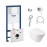 Комплект инсталляция Grohe Rapid SL 38722001 + унитаз с сиденьем Qtap Swan QT16335178W + набор для гигиенического душа со смесителем Grohe BauClassic 111048