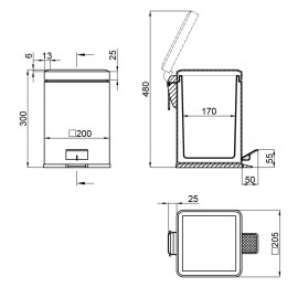 Ведро для мусора Lidz (CRM) 121.11.06 6 л