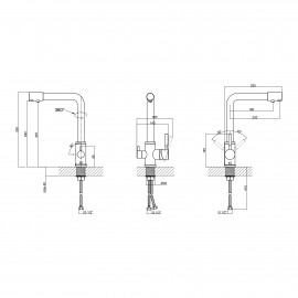 Смеситель для кухни Lidz (CRM) Over 38 020 с подключением к фильтру