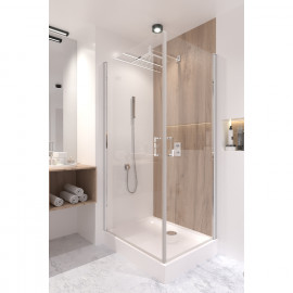 Душевая кабина Qtap Gemini CRM1018RC6 100х80 см, стекло Clear 6 мм, CalcLess, без поддона