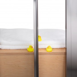 Душевая дверь в нишу Qtap Unifold CRM208.C4 78-81x185 см, стекло Clear 4 мм, покрытие CalcLess