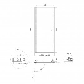 Душевая дверь в нишу Qtap Presto CRM208.P5 80х185 см, стекло Pear 5 мм